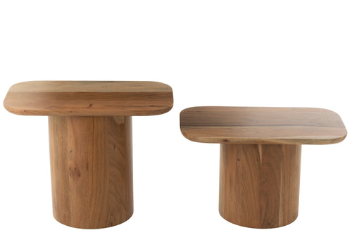 J-Line bijzettafel Acacia - hout - naturel - set van 2 - vtwonen shop