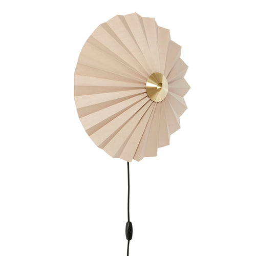 Hübsch wandlamp Pliss - katoen/ijzer - ø48xh16cm, e27