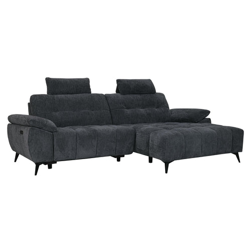 Furnhouse chaise longue bank rechts Colorado - Zwart - Stof - 156x268x107