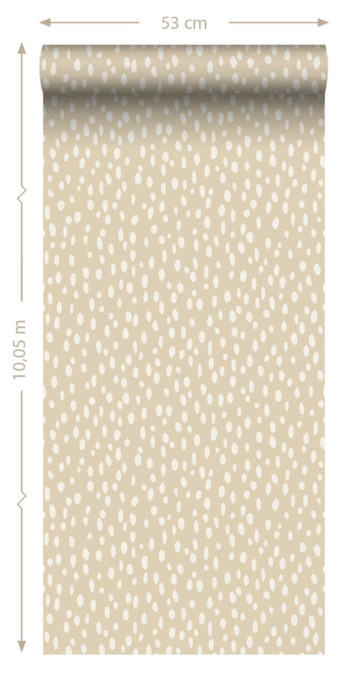 ESTAhome behang stippen beige - 0,53 x 10,05 m - 139554 - vtwonen shop