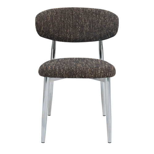 DÉJA Living Eetkamerstoel Skara - Donkerbruin/Chrome - Set van 2 - vtwonen shop