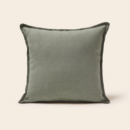 Madura Kussenovertrek Nino kaki grijs en slinger 50x50 cm