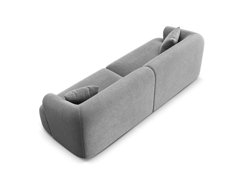 Cosmopolitan Design Modulaire bank Campi 4-zits, flueel grijs - 90x255x70cm