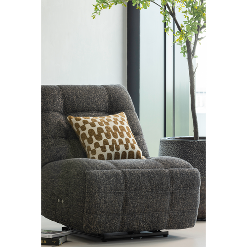 WOOOD relaxfauteuil elektrisch Hein - Geweven stof - Antraciet/Bruin