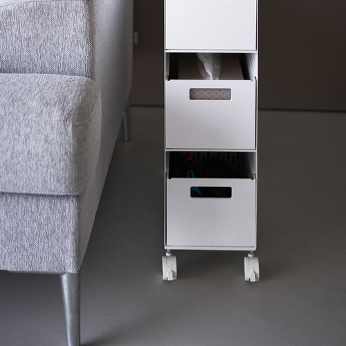 Yamazaki Tower Opbergmanden op wielen 3-laags - Wit - vtwonen shop