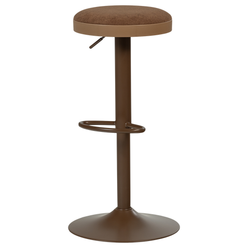 WOOOD barstoel in hoogte verstelbaar Mevo - Chenille - Bruin - 82x42x42