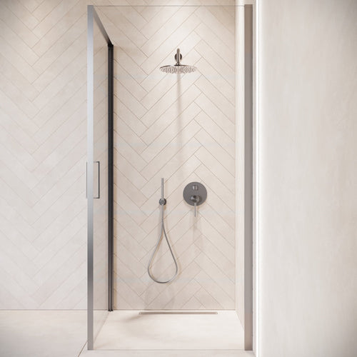 Badplaats Douchecabine Alava 100 x 100 x 190 cm – Chroom – Douchewand met Draaideur