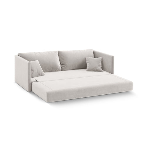 Cosmopolitan Design - Converteerbare bank Shannon 3-zits, flueel beige - 94x209x87cm