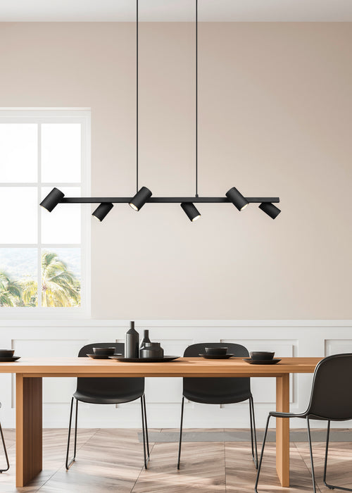 Trio Leuchten hanglamp Marley - 6 lichts - 115  x 150   cm - zwart