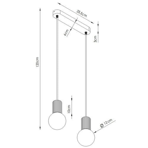 Sollux Lighting Hanglamp HALO 2L olijfgroen - 33,5x6x120cm