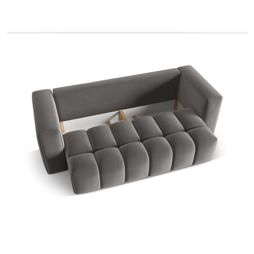 Cosmopolitan Design - Slaapbank met opbergdoos Verona 3-zits, flueel warm grijs - 98x252x85cm