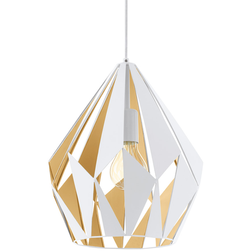 EGLO hanglamp Carlton 1 - e27 - ø 31 cm - wit/goud - vtwonen shop
