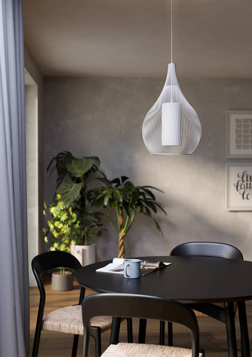 EGLO hanglamp Razoni 1 - e27 - ø 42,5 cm - wit - glas - vtwonen shop