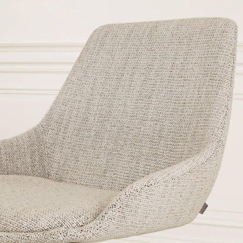 Nolon Nola-Isa Eetkamerstoel Beige Gemêleerd - Draaibaar Wit Onderstel - vtwonen shop