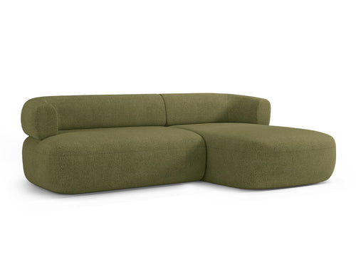 Micadoni rechter hoekbank Jenny 5-zits, boucle groente - 145x225x73cm