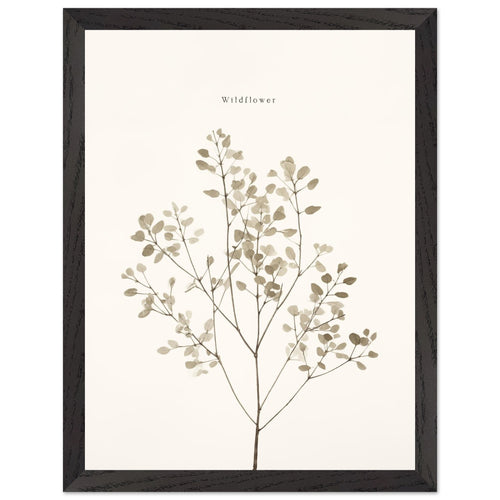 Artfulprints Poster met Lijst Wildflower   - 30x40 cm - Taupe