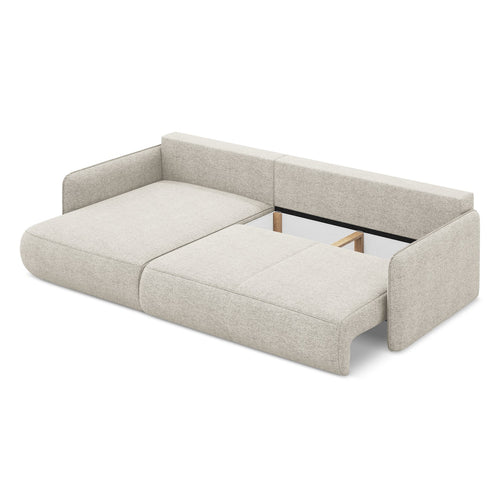 LaMiaSofa hoekbank links Palermo - chenille stof - zilver - 240x148x86