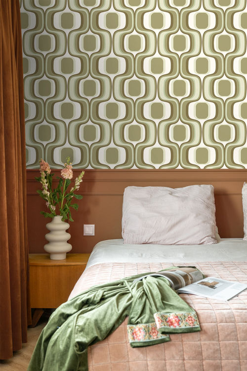 ESTAhome behang retro ornamenten groen - 50 x 900 cm - 131586