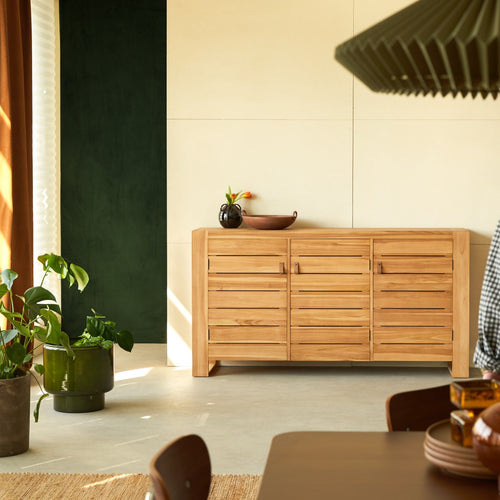 Tikamoon Buffet van massief teakhout 170 cm - Naturel