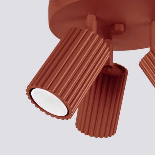 Sollux Lighting Plafondlamp KARBON 3P rood oker - 19,5x19,5x18cm