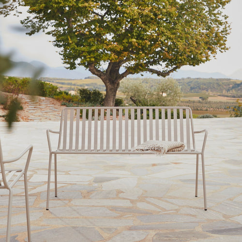 Tikamoon Metalen 2-zits tuinbank in crèmekleur - Beige