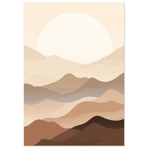 Artfulprints Poster Japandi landscape   - A4 21x29.7 cm - Meerkleurig