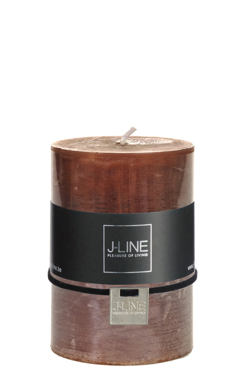 J-Line cilinderkaars - bruin - medium - 39U - 6 stuks