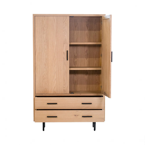 DÉJA Living Wandkast Ilja - Eikenhout/Metaal - 110x40x180cm - vtwonen shop