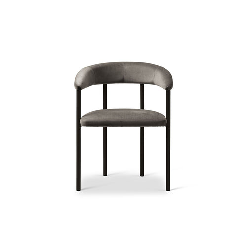 Set van 2 fluwelen stoelen Lea flueel donkergrijs - 53.5x56.5x74cm
