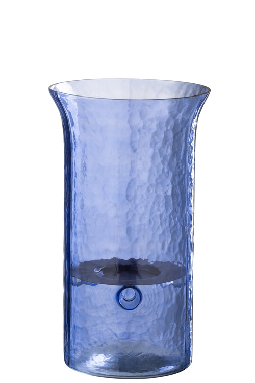 J-Line windlicht Tarifa - glas - blauw - small