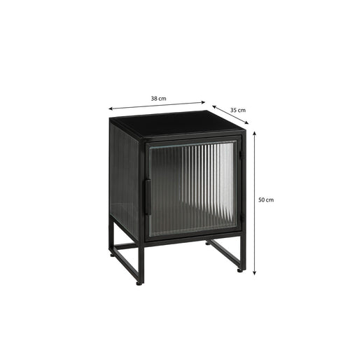 Mica Decorations Clifton Opbergkast met Deuren - L38 x B35 x H50 cm - Metaal - Zwart