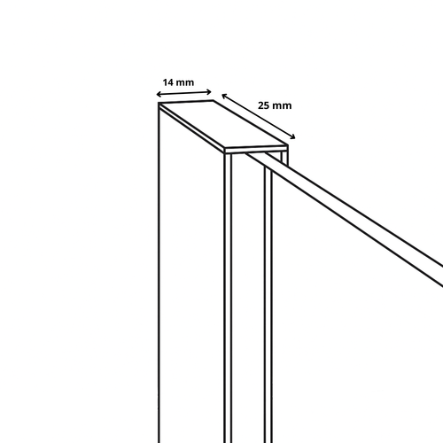 Badplaats Douchewand Florida 30 x 200 cm – Zwart – Inloopdouche 8 mm Veiligheidsglas