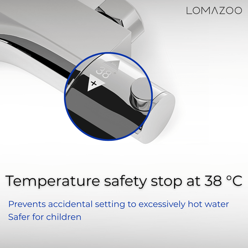 LOMAZOO thermostatische badkraan - chroom - 15 cm