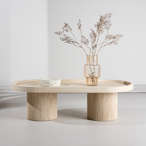 Nest living Micah Houten Salontafel Beige - 120 x 60 cm