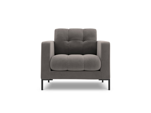 Cosmopolitan Design Fauteuil Bali flueel, lichtgrijs - 96x87x75cm
