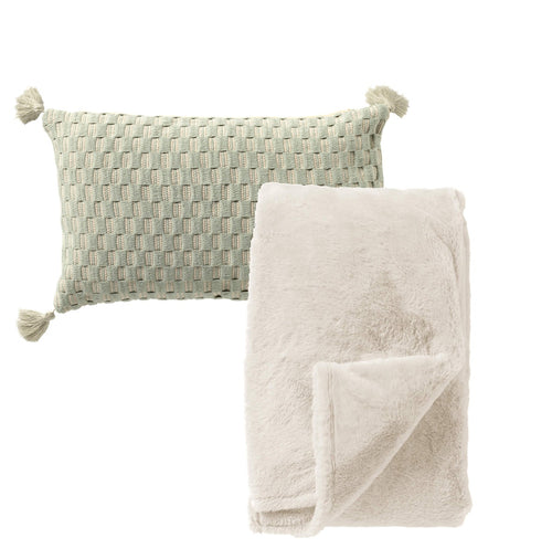 Dutch Decor set sierkussen en plaid - Daimy en Lize - Wit - vtwonen shop