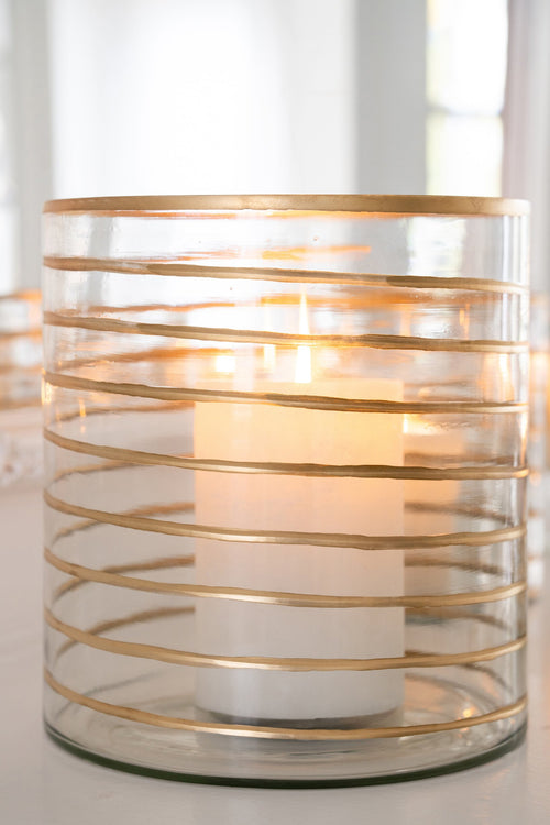 J-Line Kandelaar - glas - goud/transparant - extra large