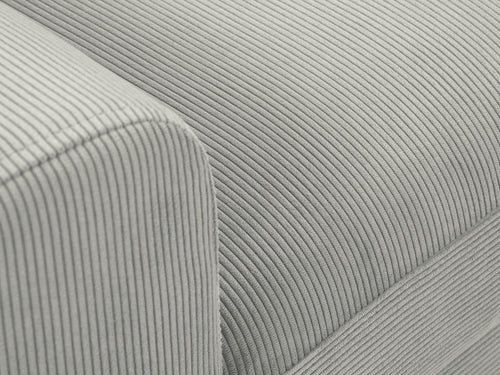 Cosmopolitan Design Converteerbare hoekbank rechts met opbergdoos Kyoto 4-zits, ribfluwelen, lichtgrijs - 145x241x88cm