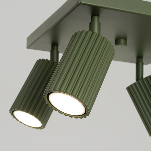 Sollux Lighting Plafondlamp KARBON 4 olijfgroen - 25x25x16,5cm