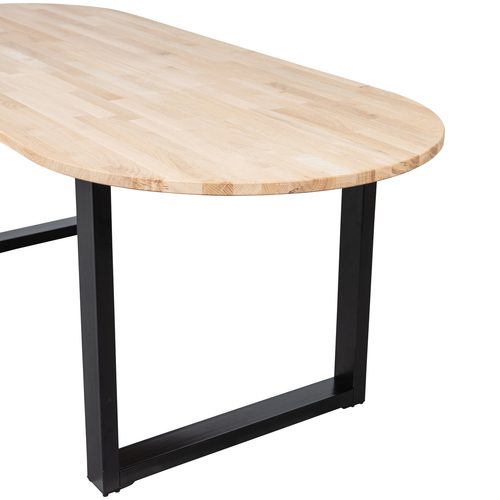 WOOOD tafel ovaal met u-poot Tablo - Eiken/Metaal - 75x220x90 - vtwonen shop