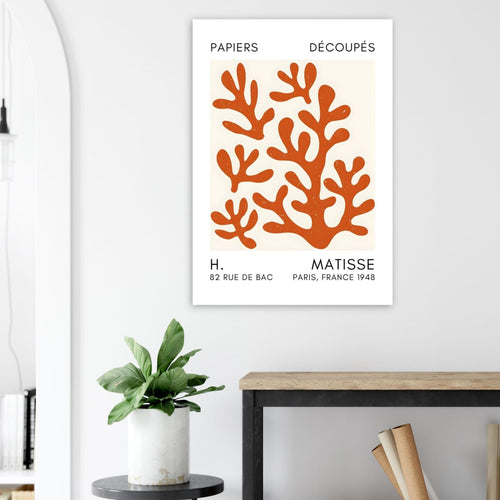 Artfulprints Poster Matisse – Coral shadows orange   - A4 21x29.7 cm - Oranje
