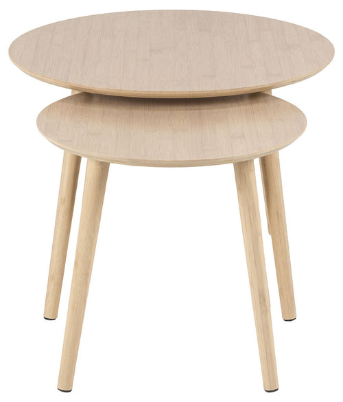 Rebellenclub Salontafel Tjalmo - ø60/ø45cm - Bamboe - set van 2