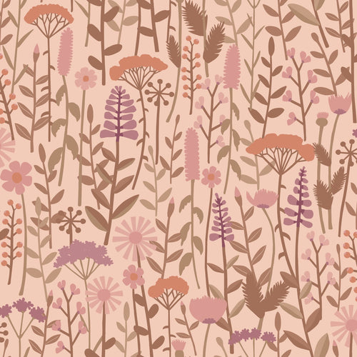 ESTAhome behang veldbloemen oudroze - 50 x 900 cm - 131547 - vtwonen shop