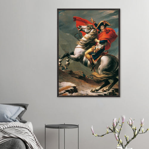 Artfulprints Poster met Lijst Jacques Louis David - Napoleon Bonaparte   - 30x40 cm - Meerkleurig
