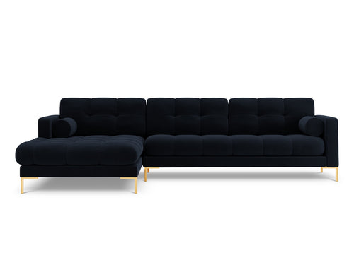 Cosmopolitan Design linker hoekbank Bali 5-zits, flueel, donkerblauw - 185x293x75cm