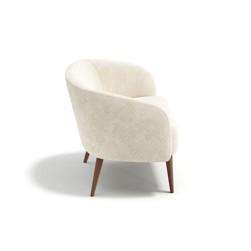 Premium Interiors - Fauteuil MILO - krullend fluweel crème 73.5cm