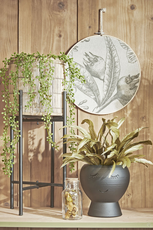 Mica Decorations Senecio Kunst Hangplant in Pot - H68 x Ø9 cm - Groen - vtwonen shop