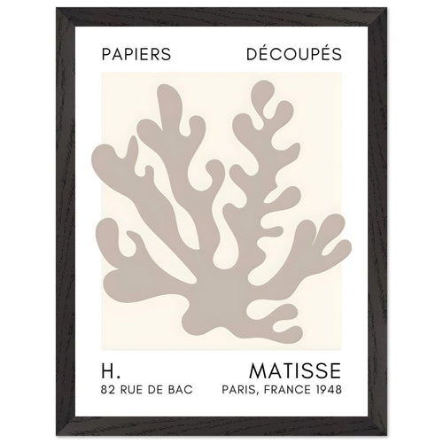 Artfulprints Poster met Lijst Matisse – Saltflower shapes grey   - 30x40 cm - Grijs
