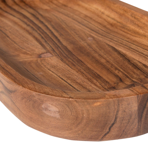 WOOOD serveerplank ovaal Yuki - Acacia Hout - Naturel - Set van 2