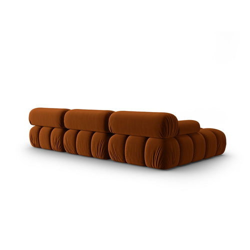 Cosmopolitan Design - Modulaire hoekbank links Cortina 4-zits, flueel terracotta - 155x282x70cm